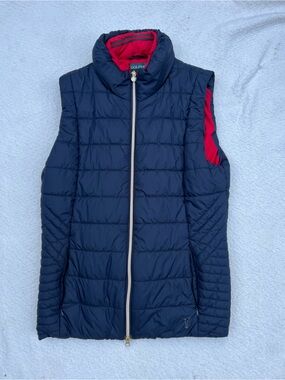 GOLFINO Navy Blue Quilted Puffer Golf Vest - Red Lining - Size [Insert Size]